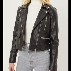 Faux black leather jacket